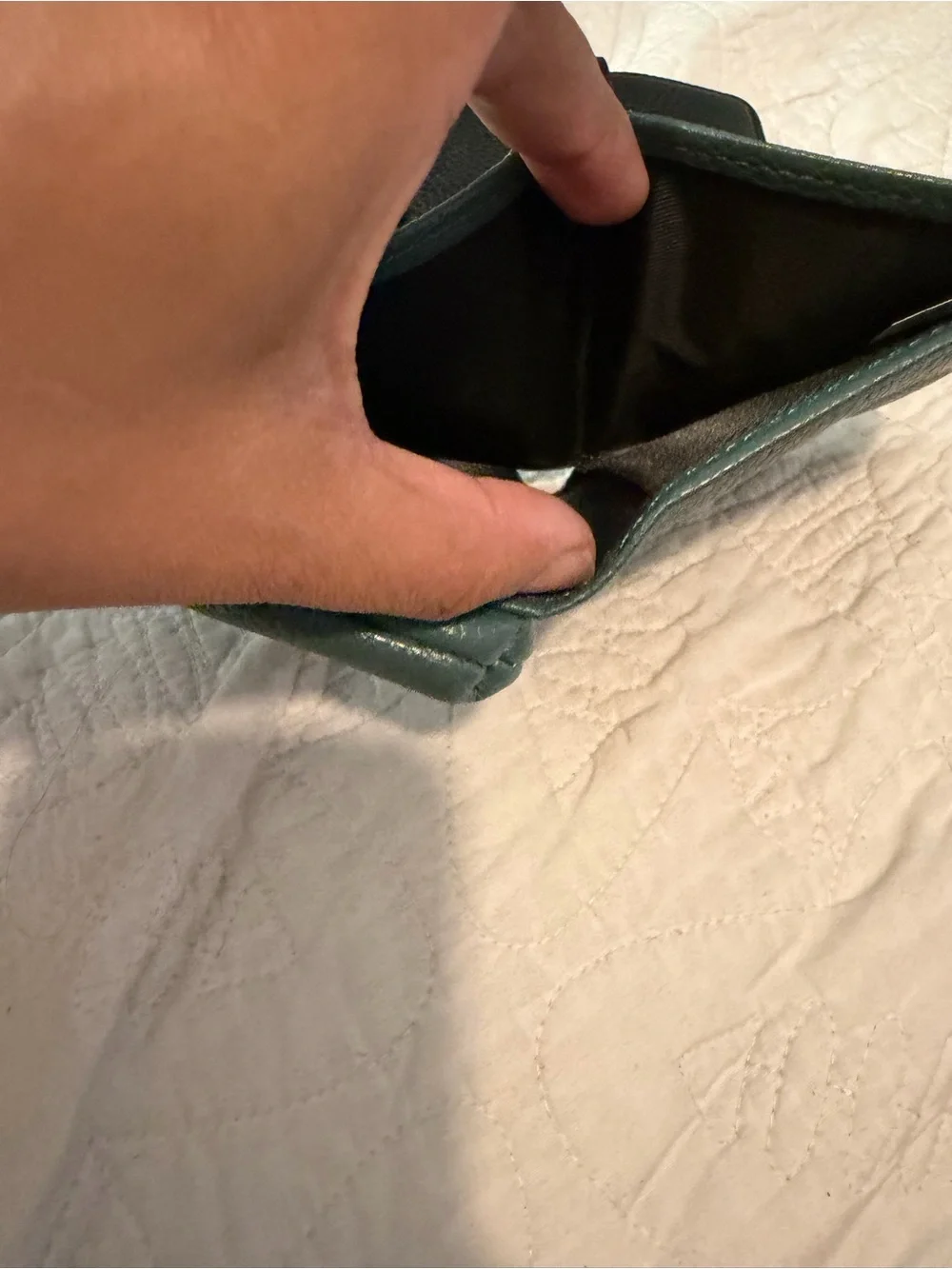 Classic Leather Kiss-Lock Coin Purse - Teal
